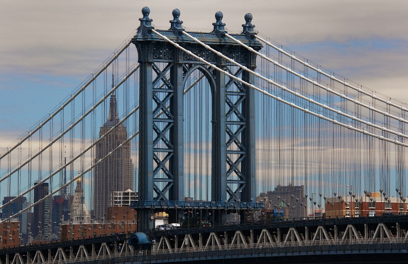 Manhattan Bridge and the Chrysler Tower