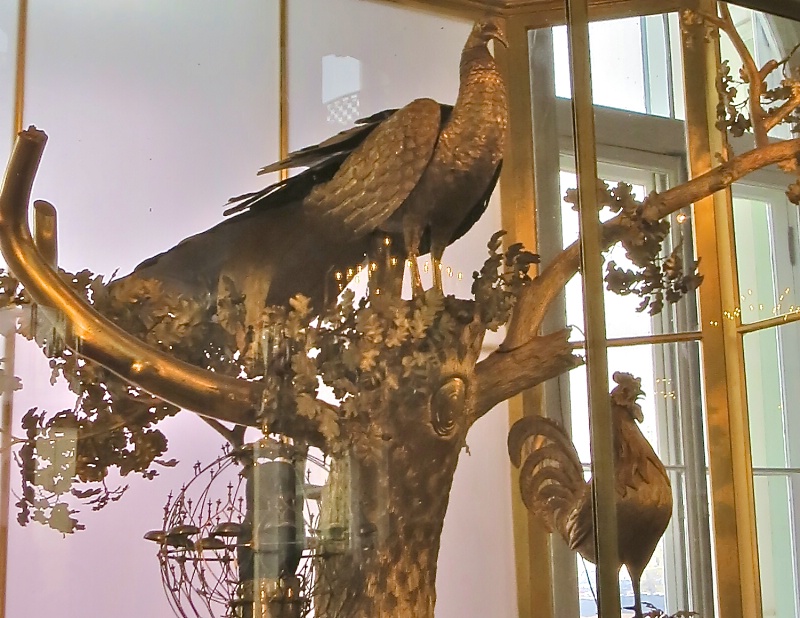 Closer view of the Peacock and Cockeril