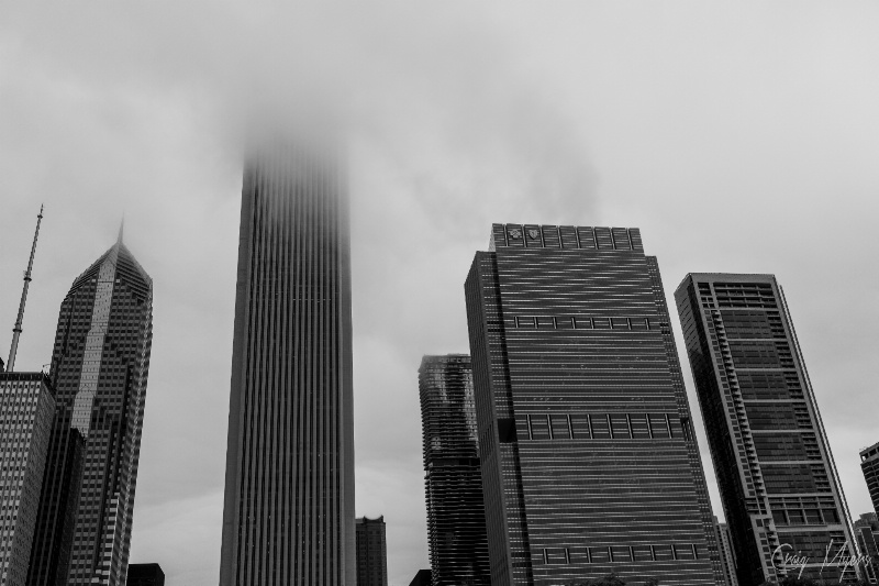 Aon Center in Fog