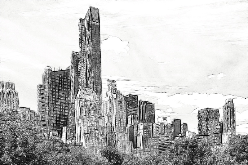 B&W Artistic Horiz NYC Skyline