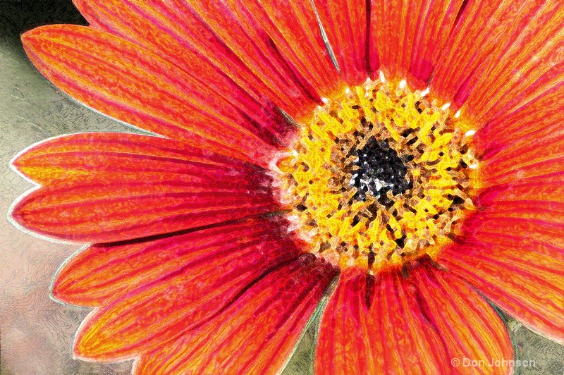 Artistic LA Red-Yellow Flower