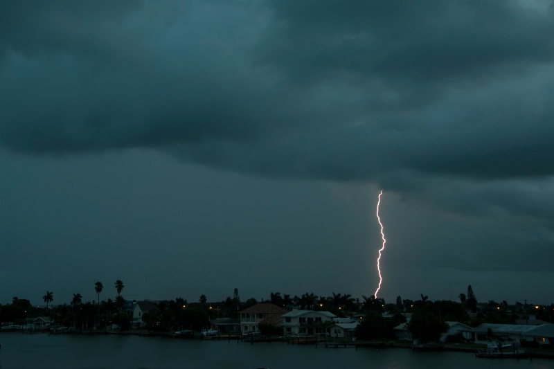 Treasure Island, FL lightning in morning storm