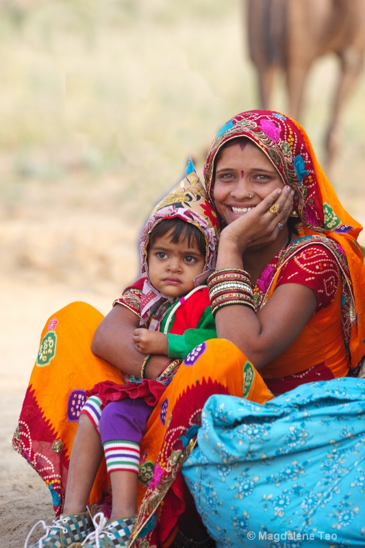Mother and Child at Pushkar festival 