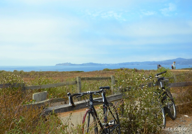 Riding bikes at Coastal Half Moon Bay  