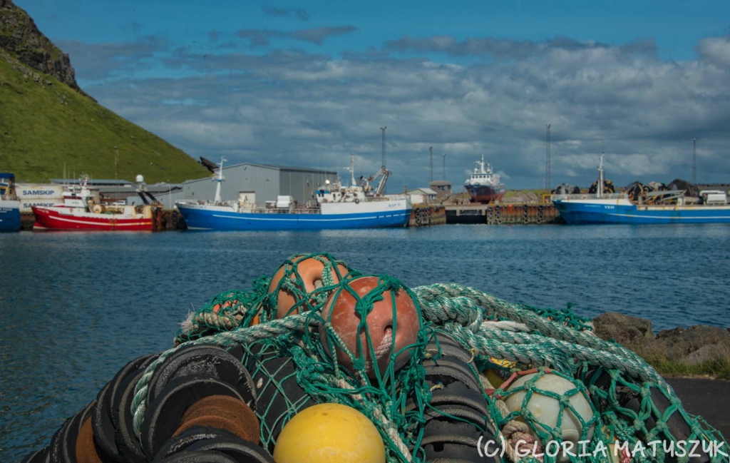 Fishing buoys at  Vestmannaeyjar Island