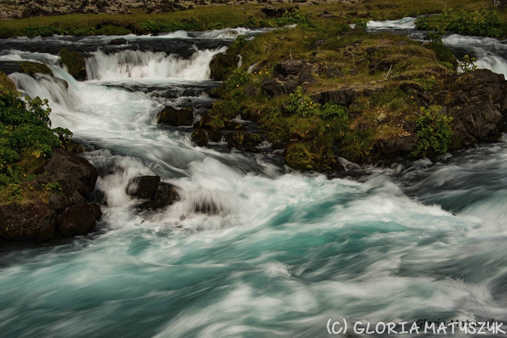Rushing water from a glacial stream