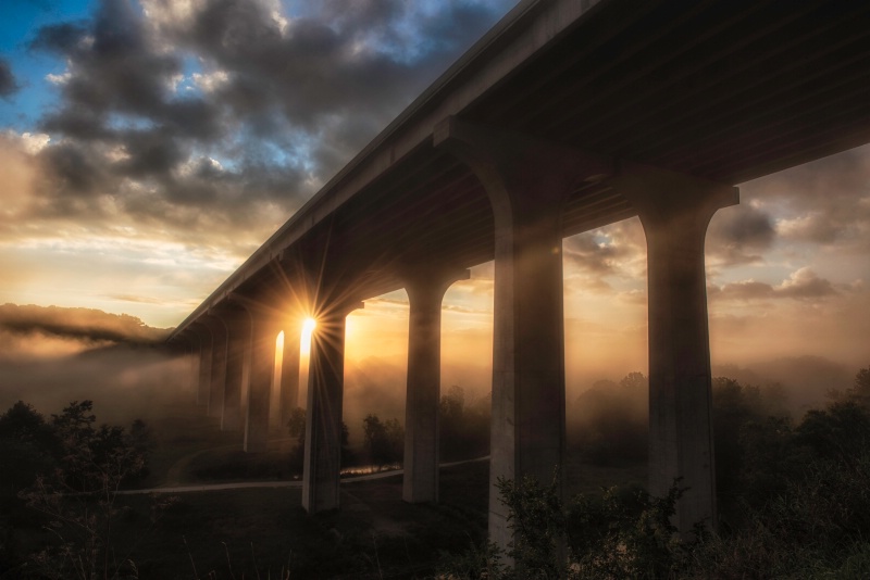 Bridge in the Morning Mist