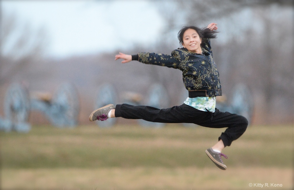 Yumiko Leaping in Valley Forge 