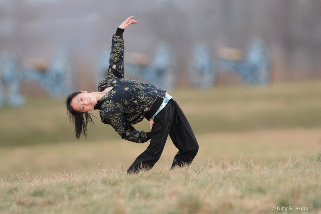 Yumiko Posing for her Mom in Valley Forge