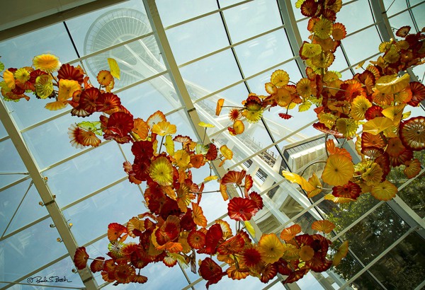 Space Needle from Chihuly Garden & Glass Atrium