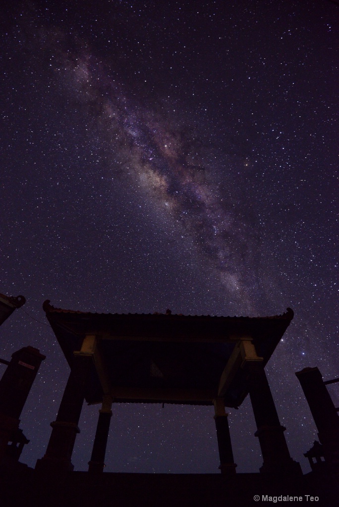 Milky Way above the Pavilion at Bromo, Indonesia