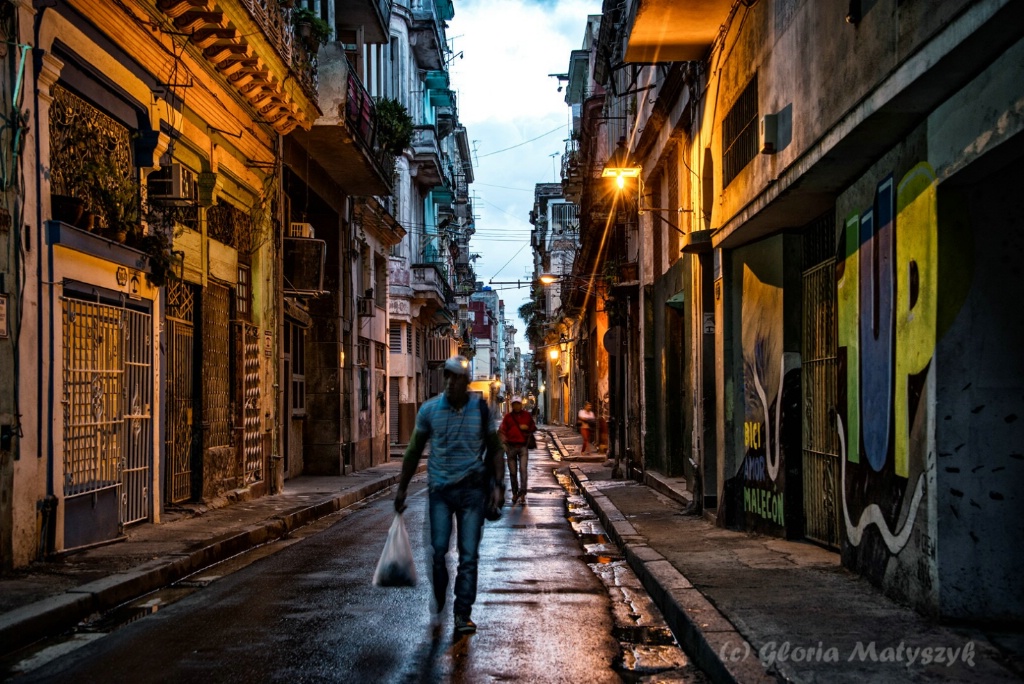 On the way to work before sunrise; Havana, Cuba