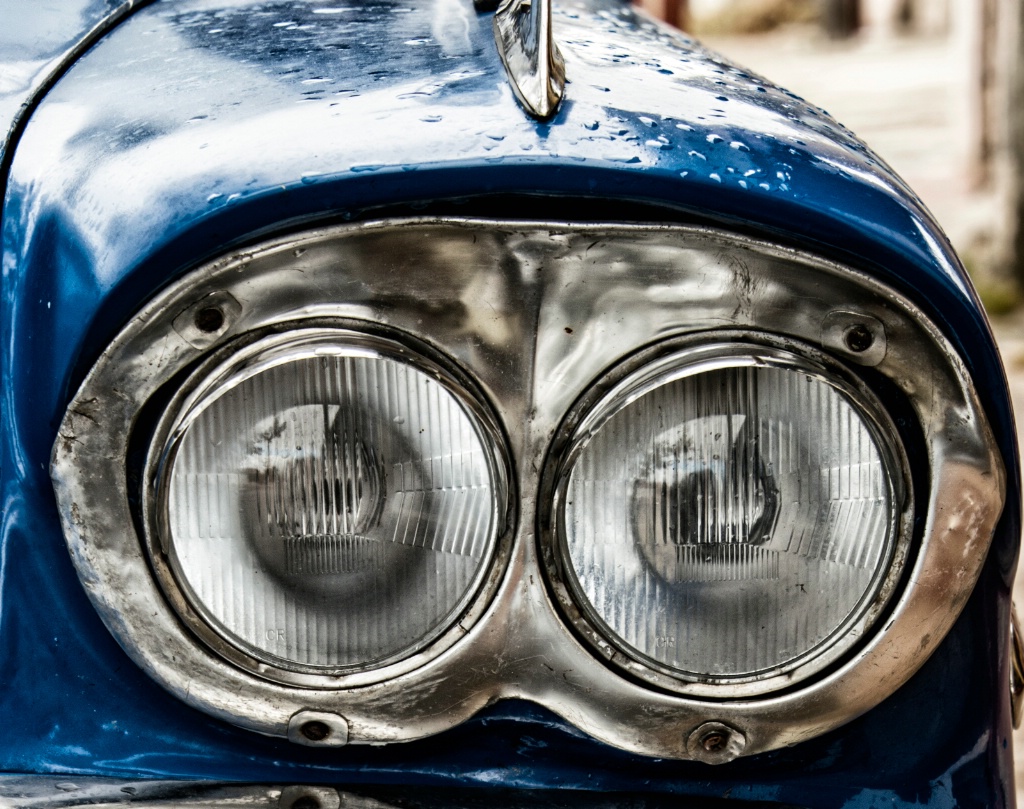 Headlight in an old car; Cojimar, Havana, Cuba