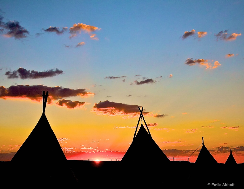 Teepees at dawn