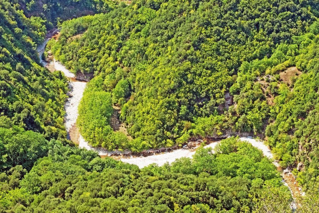 The river  flowing in the gorges.