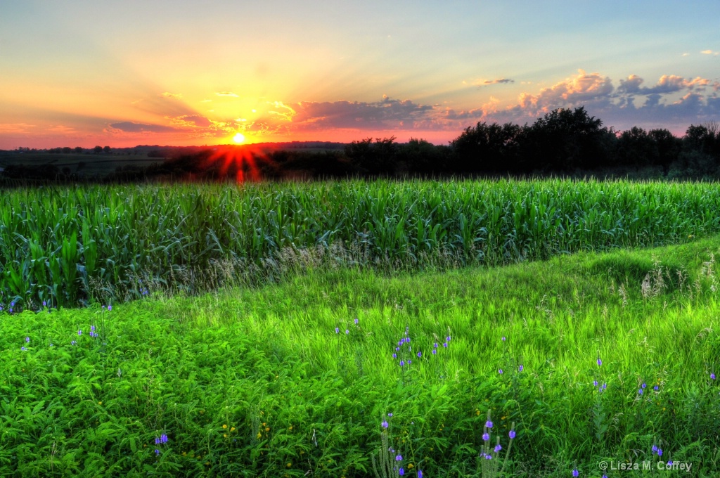 Plattsmouth sunset in the deep summer