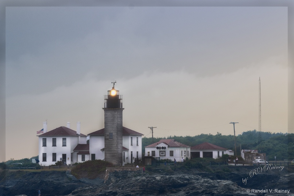 Beaver Tail lighthouse Light on