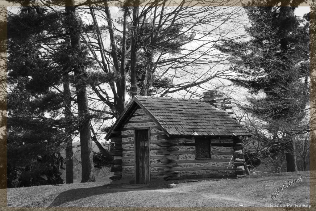 A Valley Forge Cabin B&W