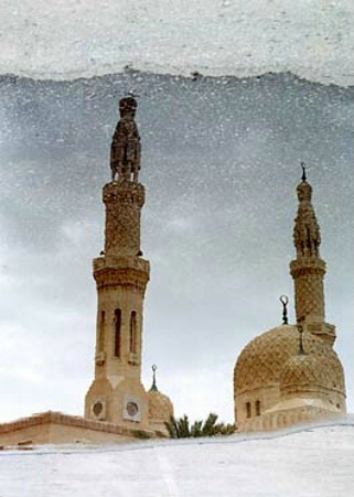 Rain Puddle Reflection of Jumeirah Mosque