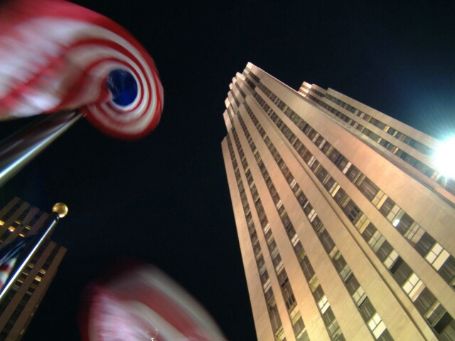 Swirling Flag at Rockefeller Plaza