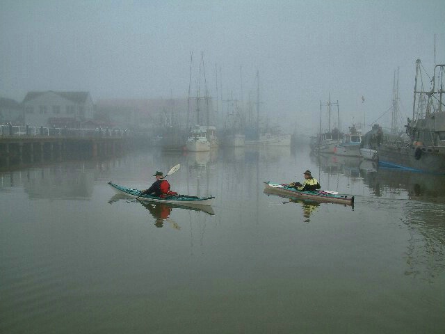 Kayaks in the Mist