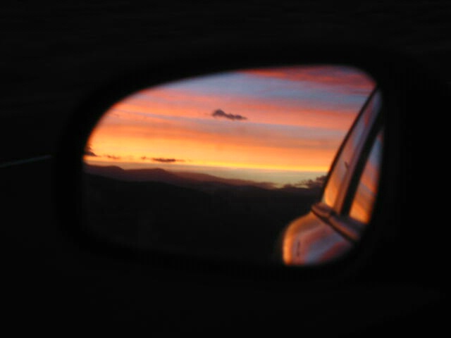 Driving away from sunset