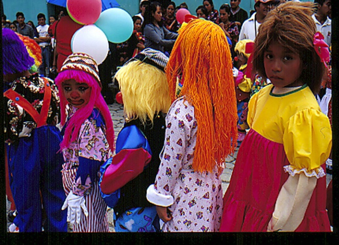 Children in colored costumes, Guatamala