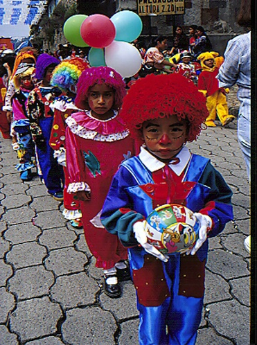Childrenin costumes, Parade, Guatamala.