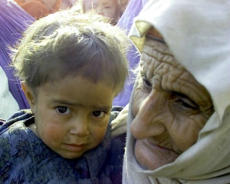 Afghan Refugees wait for help
