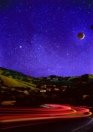 Lucas Valley, the Moon, Auriga