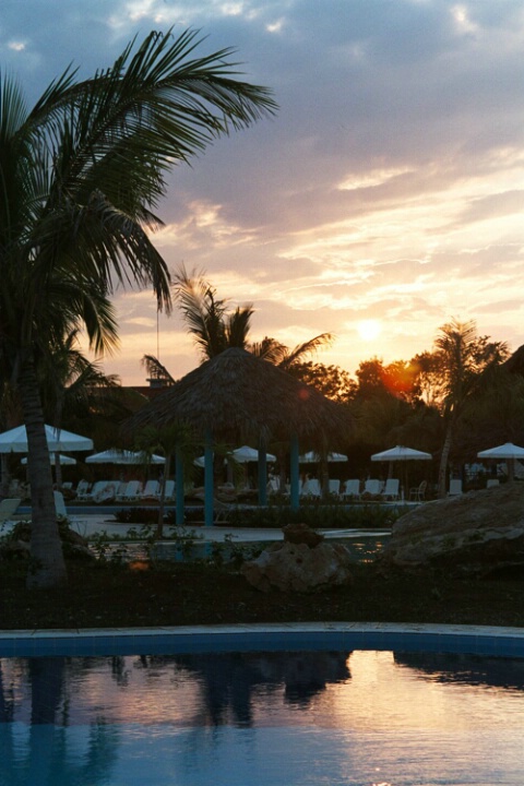pool sunset