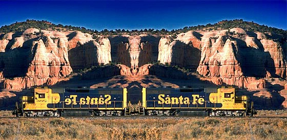 "Santa Fe RR at Red Rocks, New Mexico"