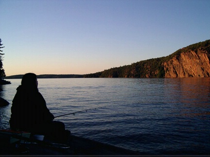 Andrea Fishing at Sunset