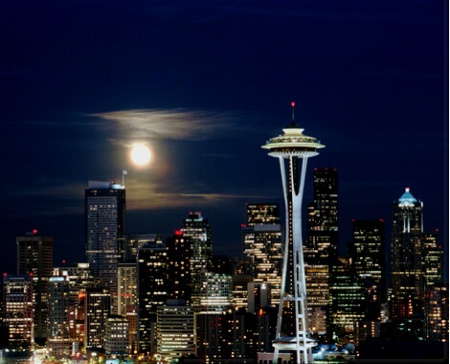 Moon Over Seattle
