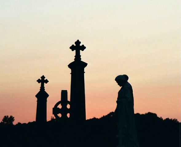 Sunset over Cemetery