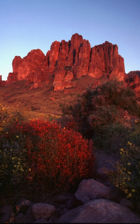 Superstition Mountain at sunset