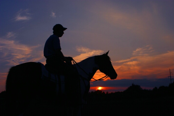 Paul and his Horse at Sundown
