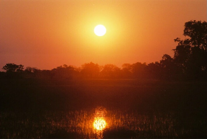 sunset over the water