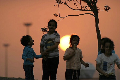 Sunset, Children and Happyness !