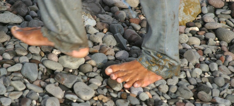 after a morning fishing - feet detail