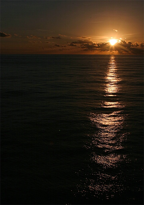 Sunset over the Atlantic ocean