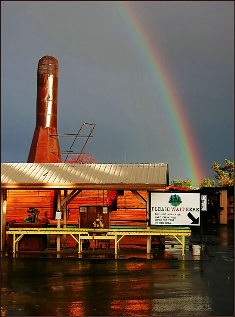 Rainbow at the lumber yard