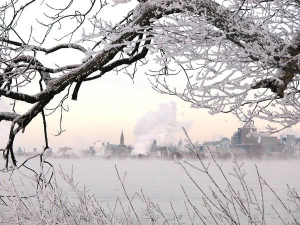 Frosty view of Parliament hill