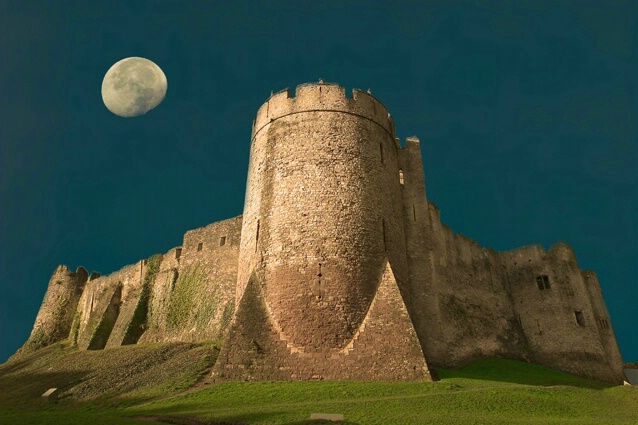 Moon Over Castle - ID: 272587 © Sharon E. Lowe