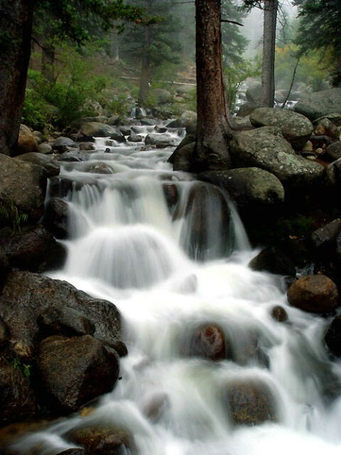 Small water falls in the early morning