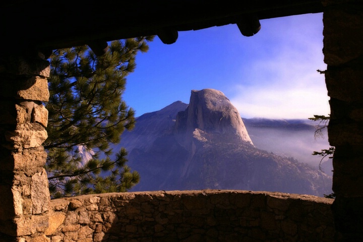 half dome, framed