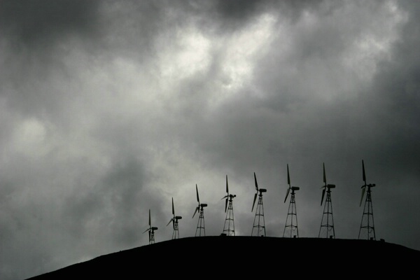 Windmills on Stormy Day