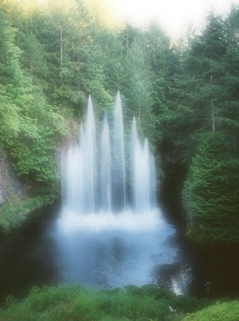 water fountain at Butchart Gardens-after