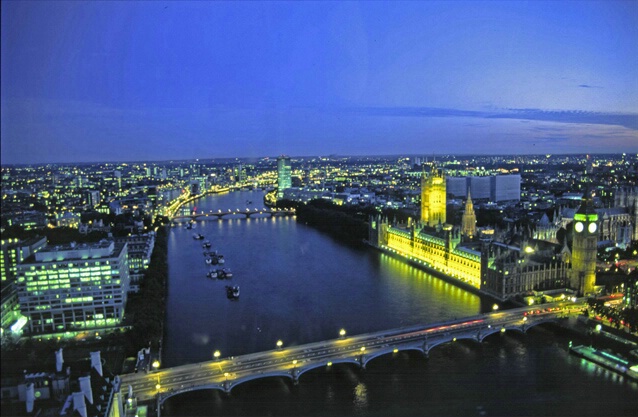 River Thames and Parliament  from the London Eye