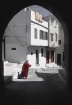 Woman in red burk...